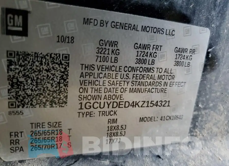 1GCUYDED4KZ154321 Photo# 13
