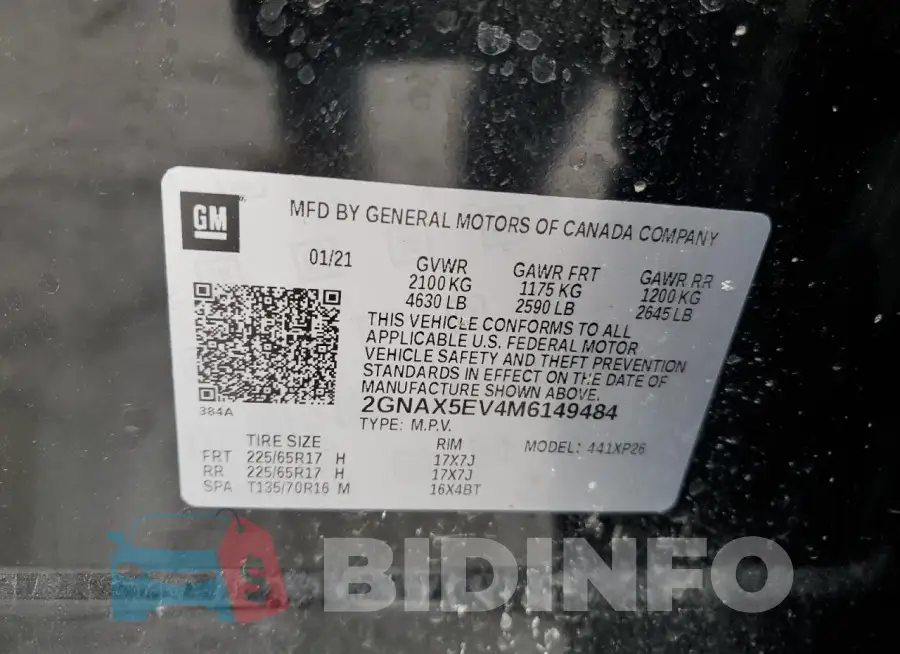 2GNAX5EV4M6149484 Photo# 12