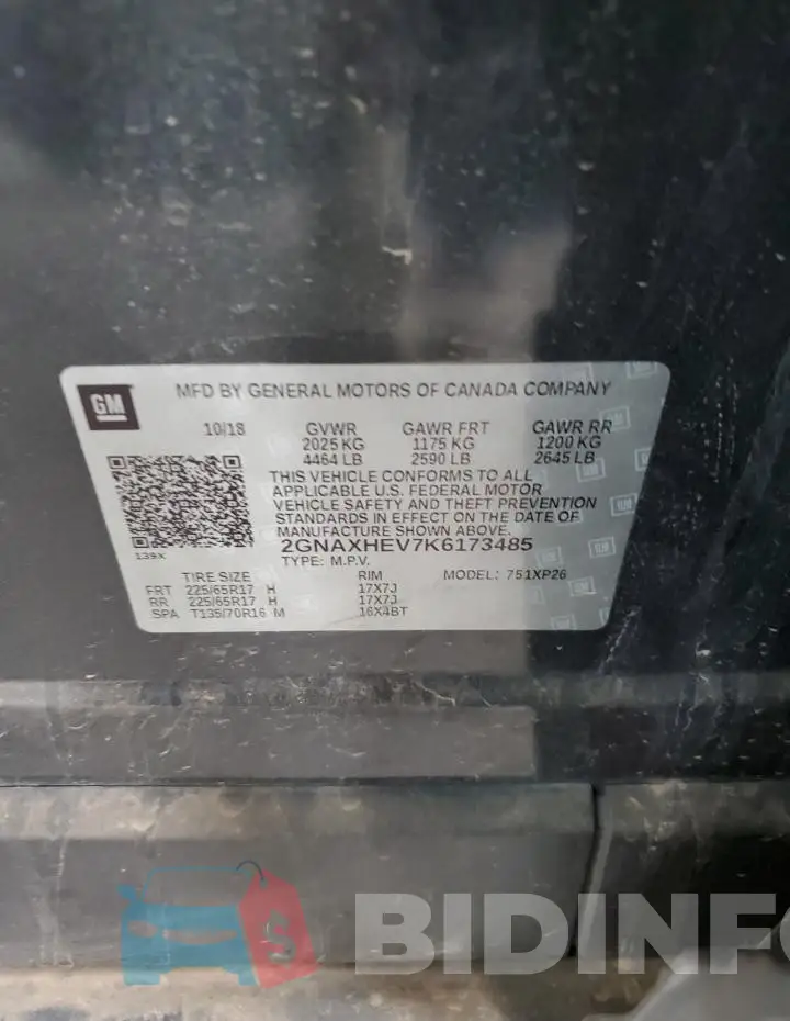 2GNAXHEV7K6173485 Photo# 13