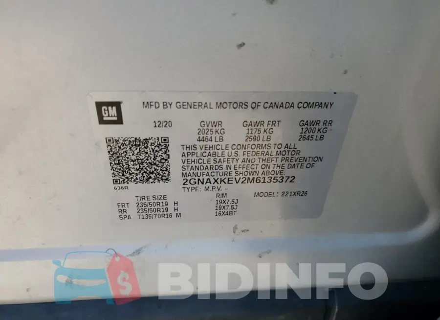 2GNAXKEV2M6135372 Photo# 13