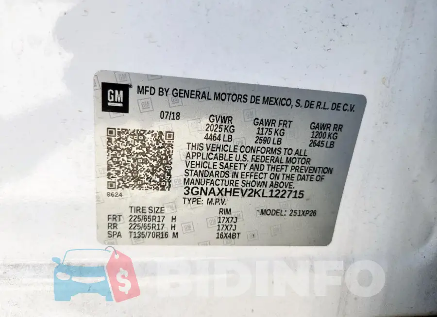 3GNAXHEV2KL122715 Photo# 13