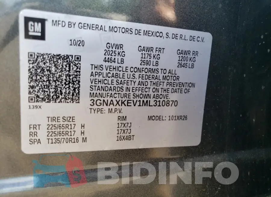 3GNAXKEV1ML310870 Photo# 13