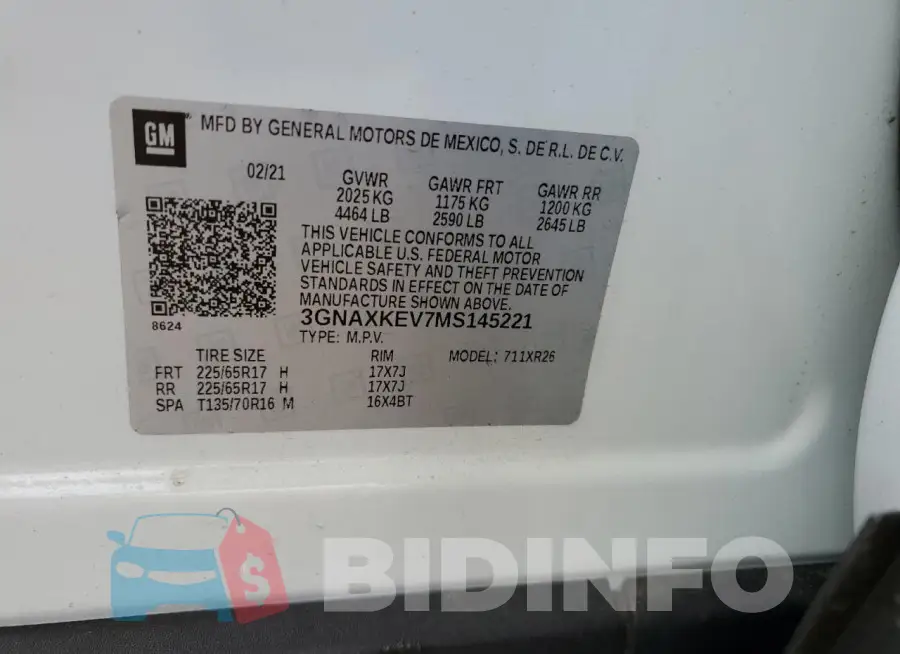 3GNAXKEV7MS145221 Photo# 12