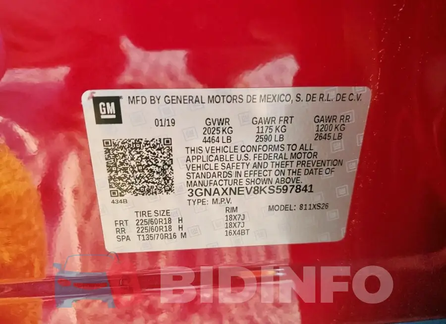 3GNAXNEV8KS597841 Photo# 13