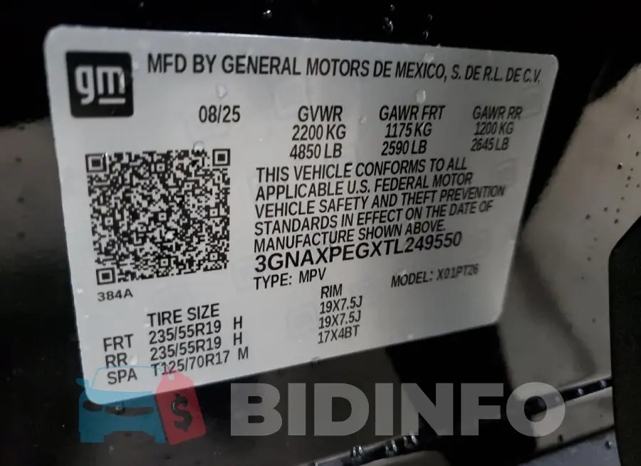 3GNAXPEGXTL249550 Photo# 14