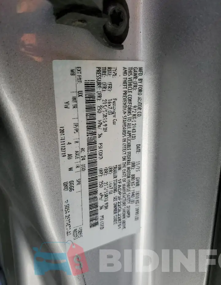 1FADP3F22GL228751 Photo# 13