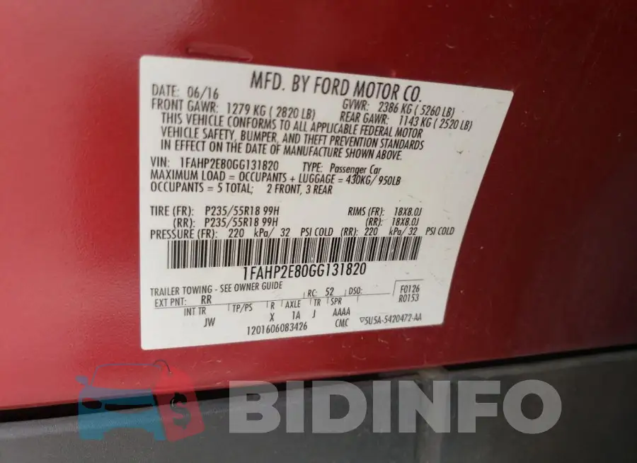 1FAHP2E80GG131820 Photo# 12
