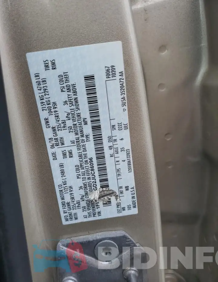 1FMCU9GD2JUC86096 Photo# 13
