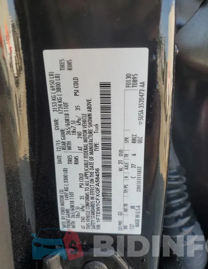 1FTEW1CFXGFA58456 Photo# 12