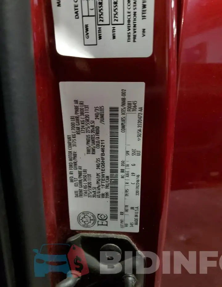 1FTEW1EG5HFB46211 Photo# 12