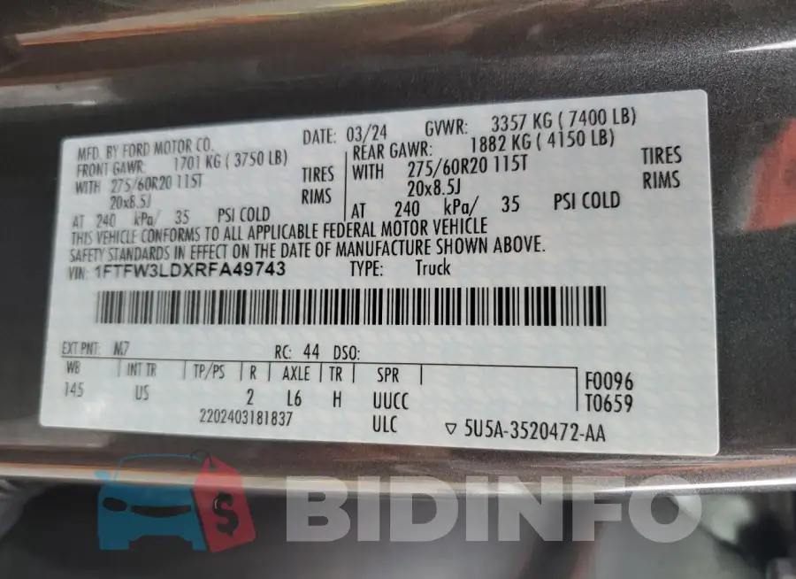 1FTFW3LDXRFA49743 Photo# 12