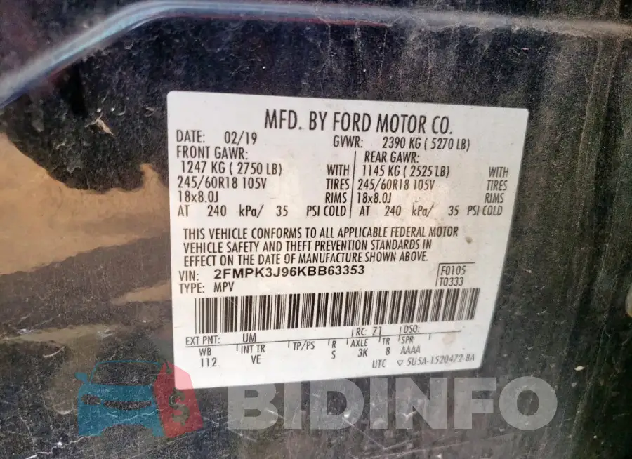 2FMPK3J96KBB63353 Photo# 13