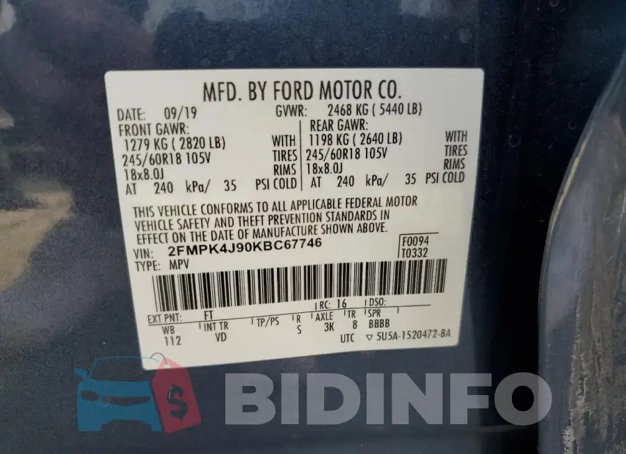 2FMPK4J90KBC67746 Photo# 13