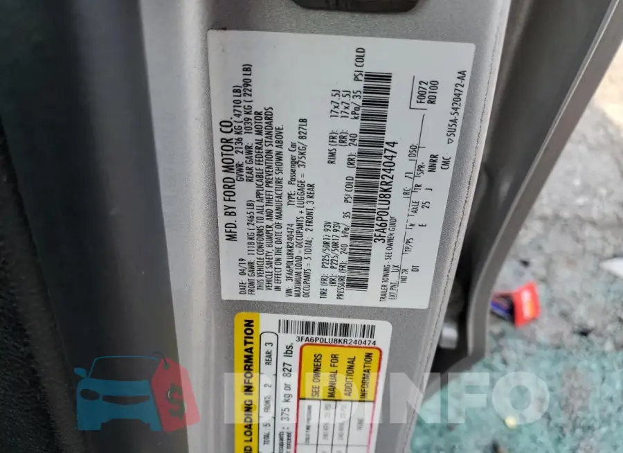 3FA6P0LU8KR240474 Photo# 12