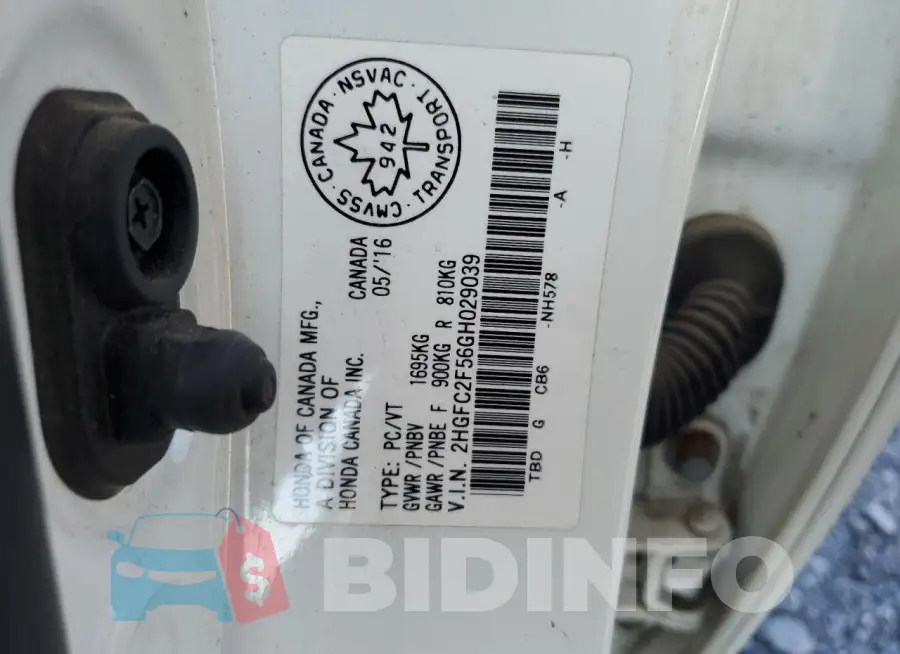2HGFC2F56GH029039 Photo# 12