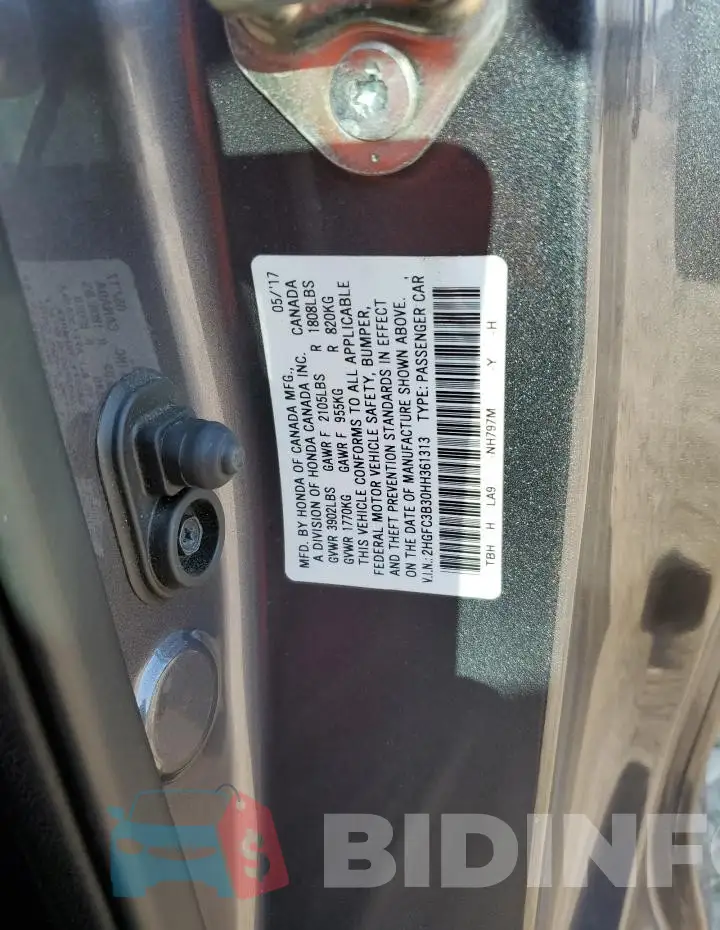 2HGFC3B30HH361313 Photo# 12