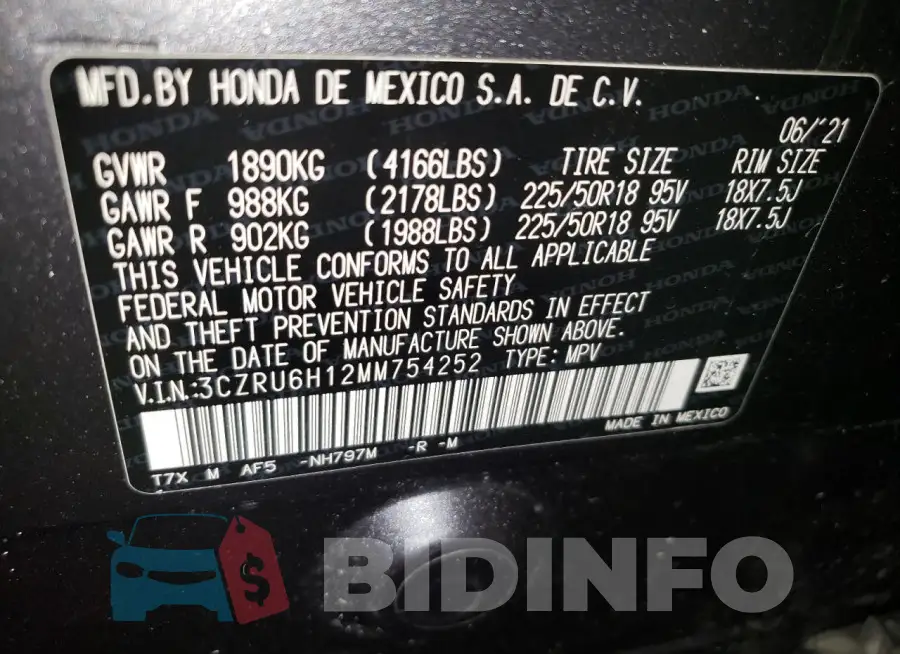 3CZRU6H12MM754252 Photo# 13