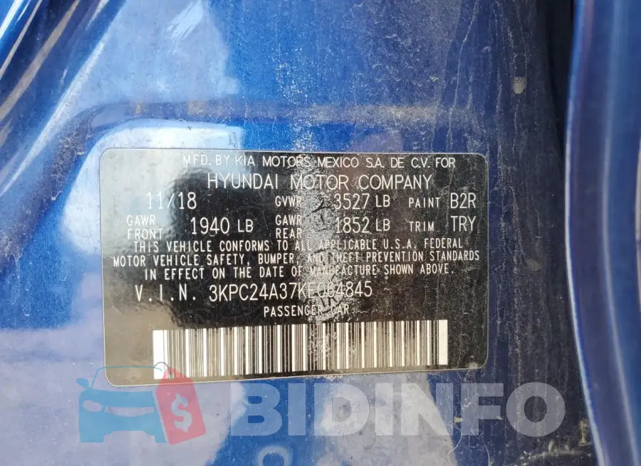 3KPC24A37KE064845 Photo# 13