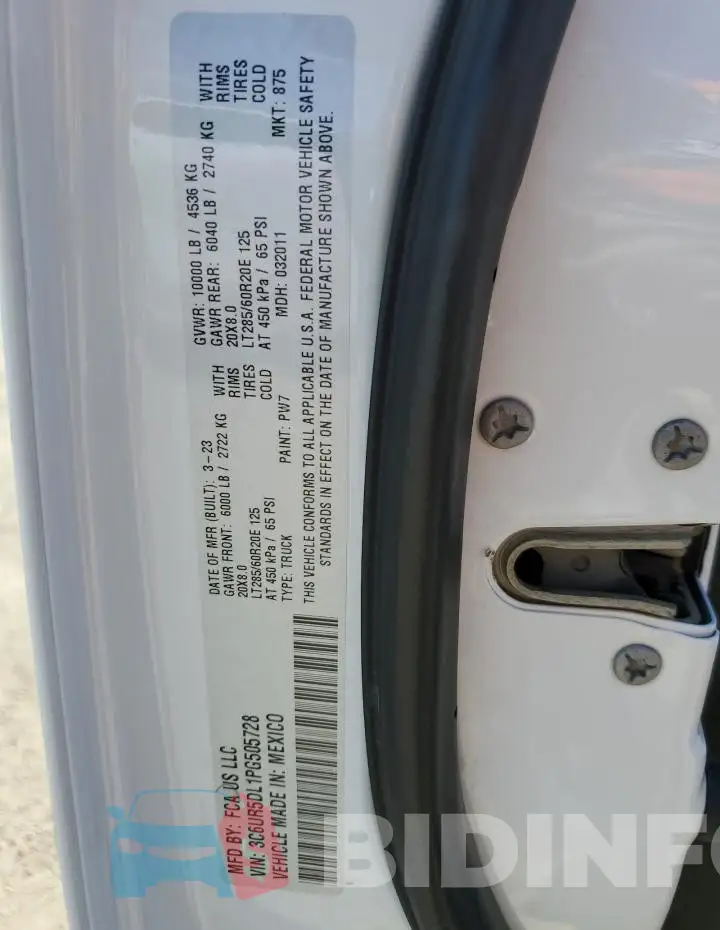 3C6UR5DL1PG505728 Photo# 12