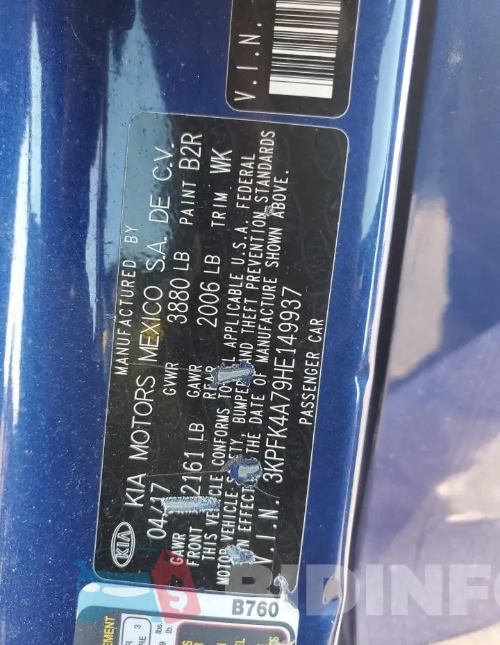 3KPFK4A79HE149937 Photo# 12