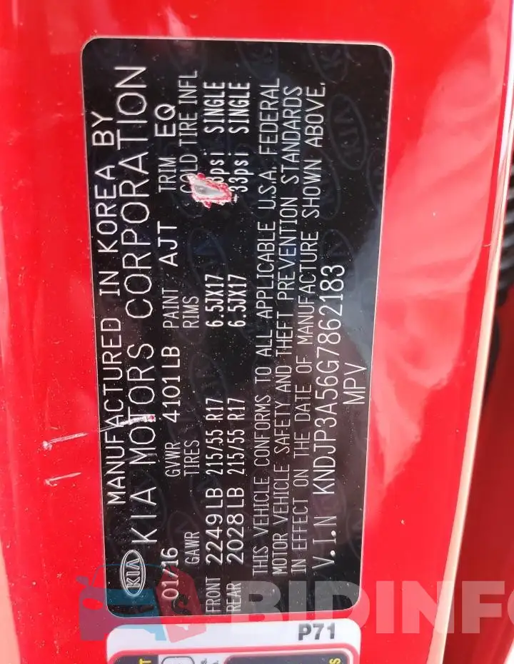 KNDJP3A56G7862183 Photo# 12