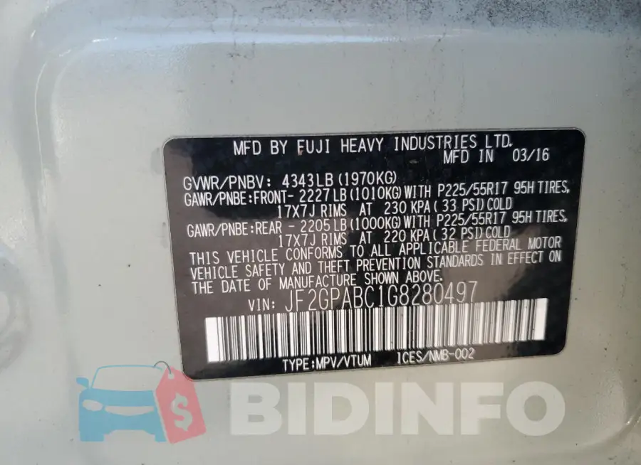 JF2GPABC1G8280497 Photo# 13