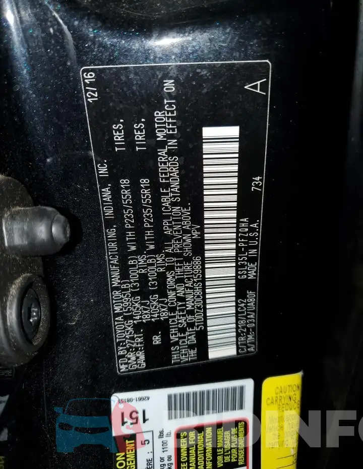 5TDDZ3DC8HS159886 Photo# 13