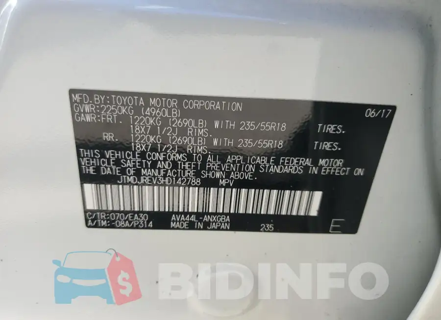 JTMDJREV3HD142788 Photo# 14