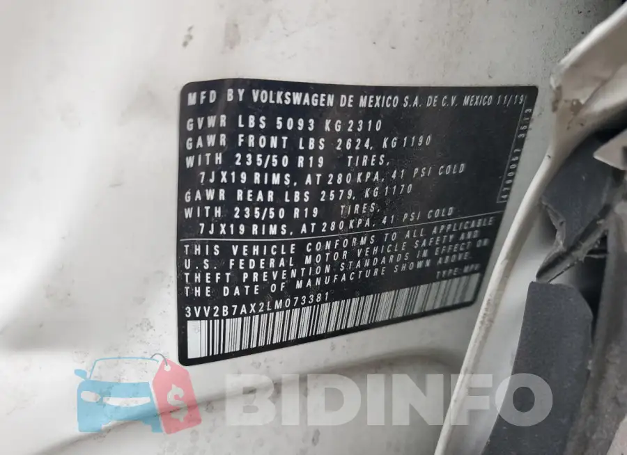 3VV2B7AX2LM073381 Photo# 13