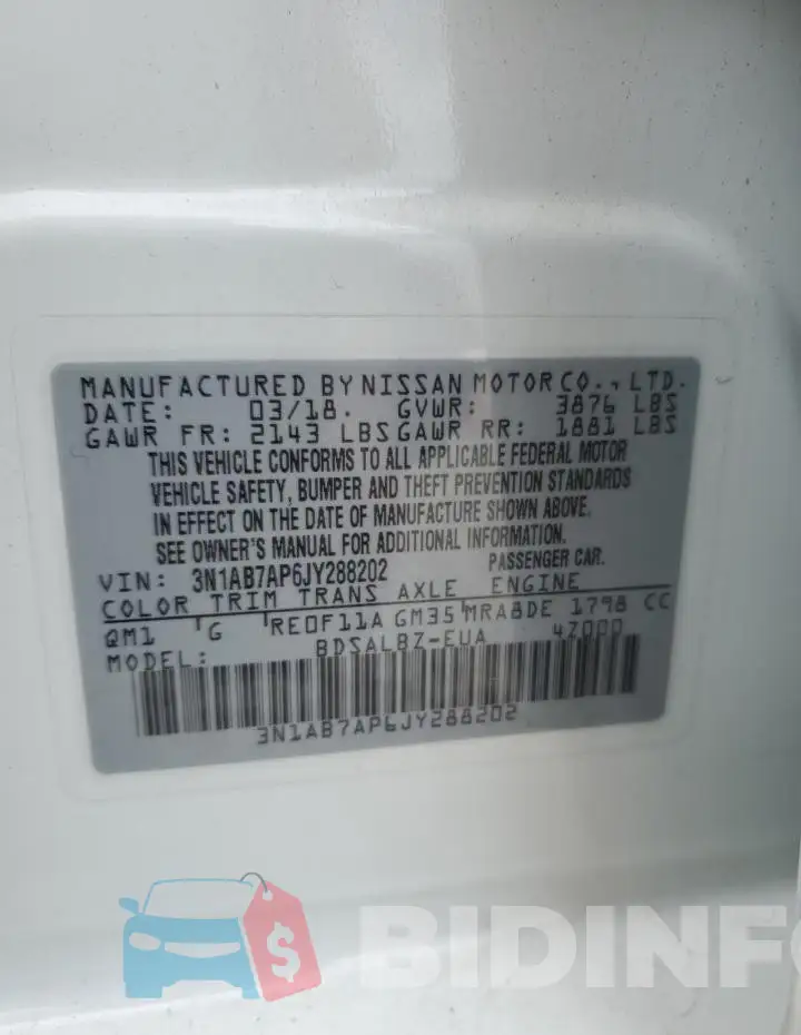 3N1AB7AP6JY288202 Photo# 12