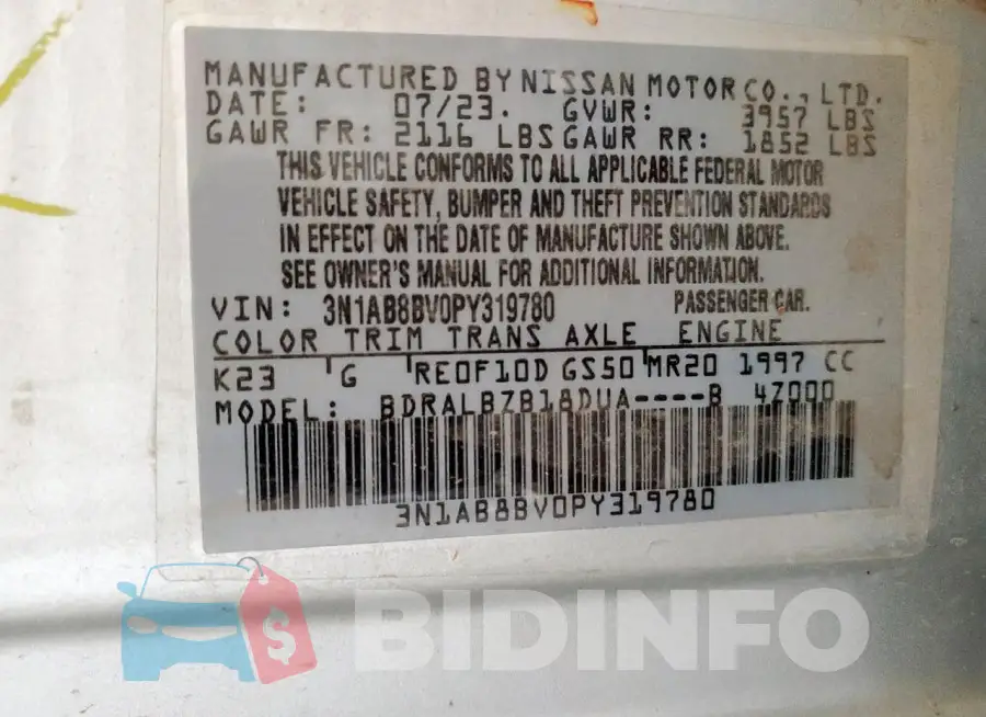 3N1AB8BV0PY319780 Photo# 12