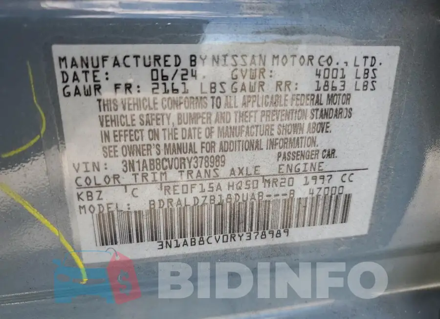 3N1AB8CV0RY378989 Photo# 12