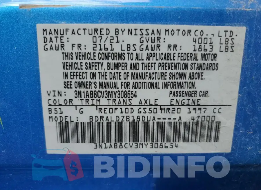 3N1AB8CV3MY308654 Photo# 12