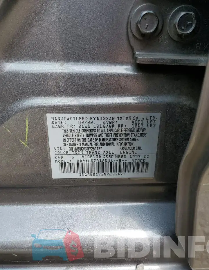 3N1AB8CV3NY251177 Photo# 12