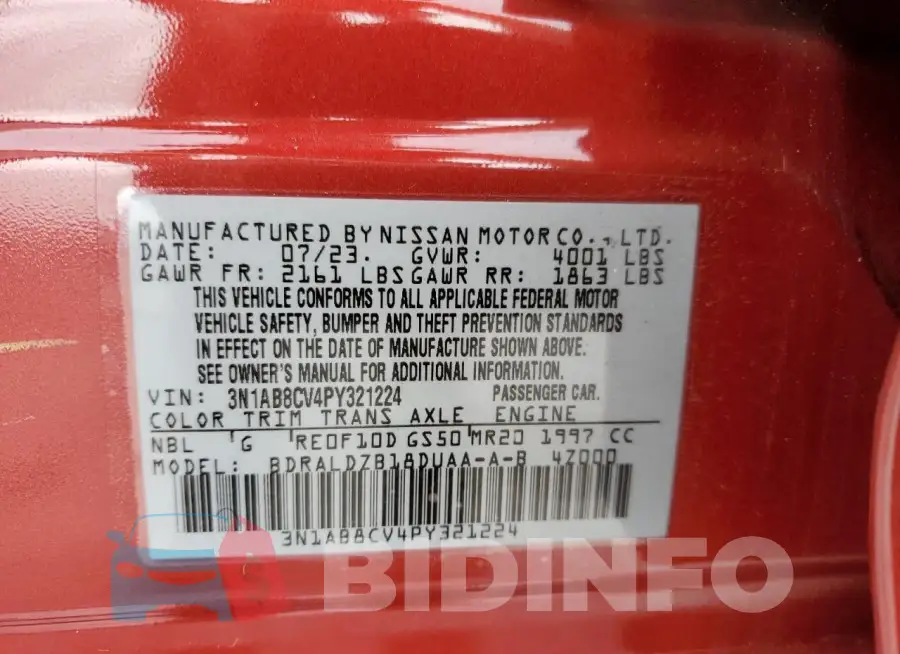 3N1AB8CV4PY321224 Photo# 12