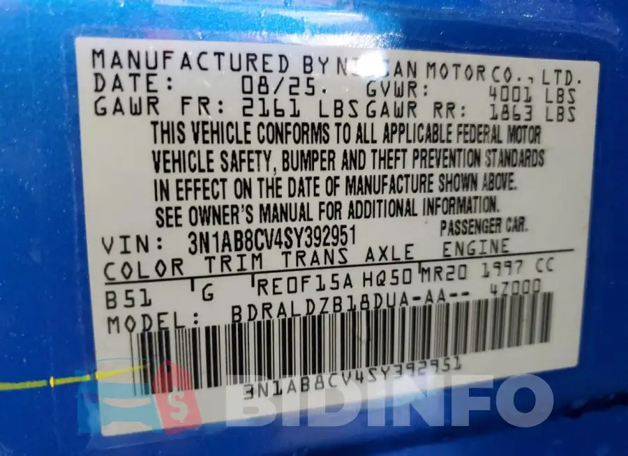 3N1AB8CV4SY392951 Photo# 12