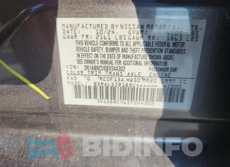 3N1AB8CV6SY244302 Photo# 12