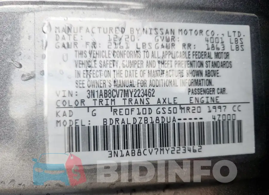 3N1AB8CV7MY223462 Photo# 12