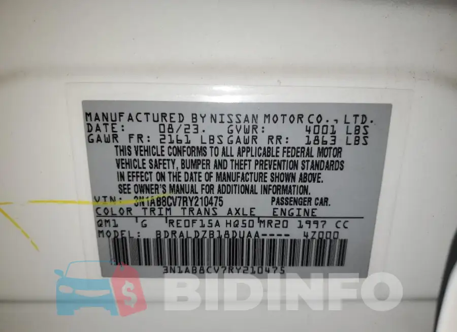 3N1AB8CV7RY210475 Photo# 13