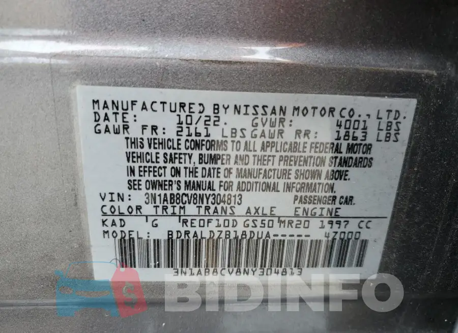 3N1AB8CV8NY304813 Photo# 13