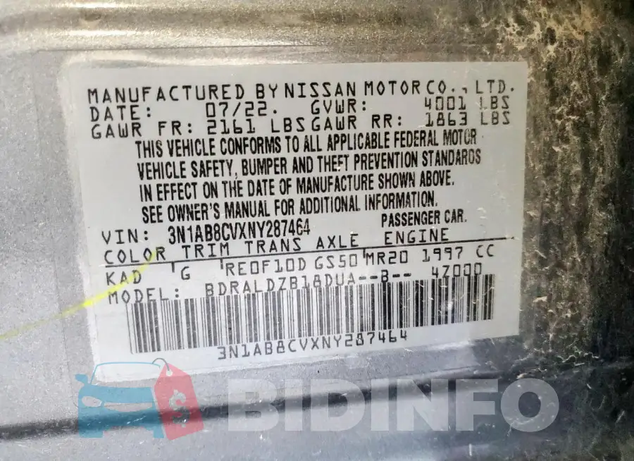 3N1AB8CVXNY287464 Photo# 13