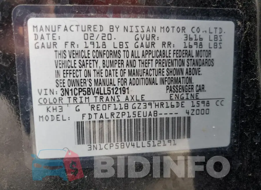 3N1CP5BV4LL512191 Photo# 13