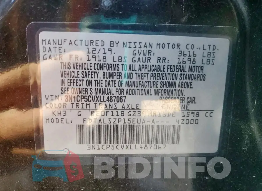 3N1CP5CVXLL487067 Photo# 13