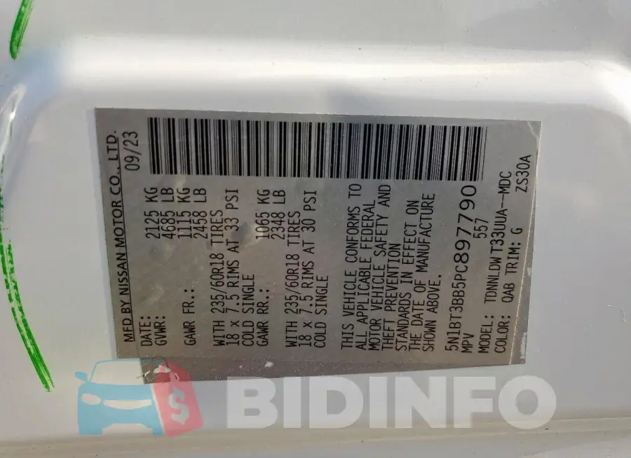 5N1BT3BB5PC897790 Photo# 14