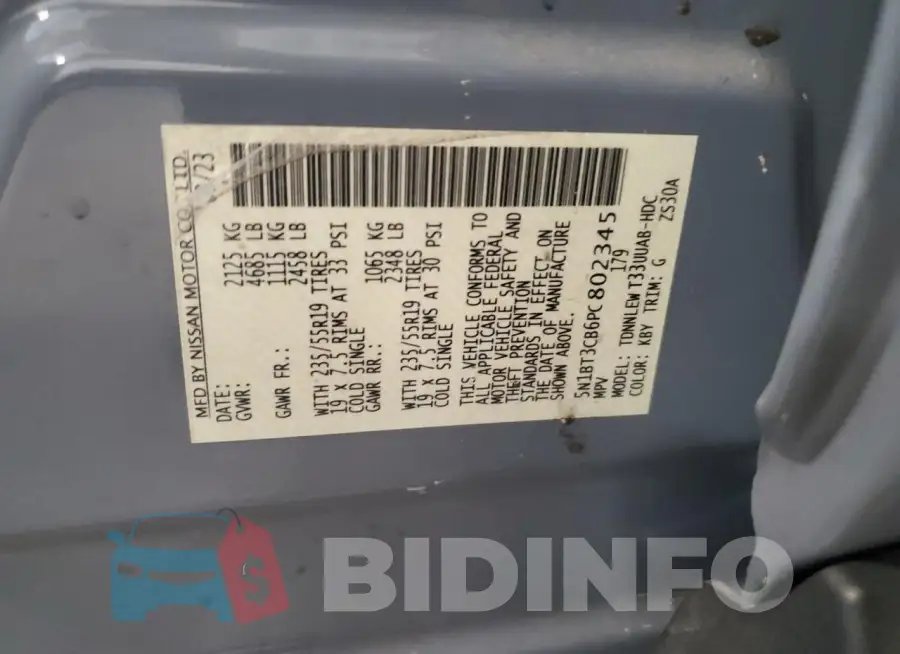 5N1BT3CB6PC802345 Photo# 13