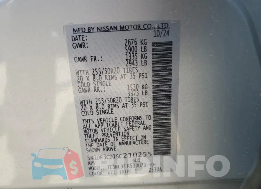 5N1DR3CD1SC210255 Photo# 14