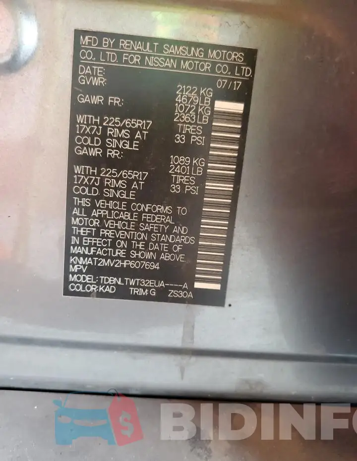 KNMAT2MV2HP607694 Photo# 14
