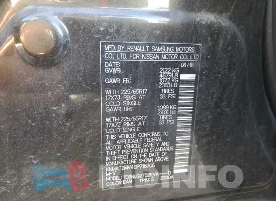 KNMAT2MV4GP716706 Photo# 13