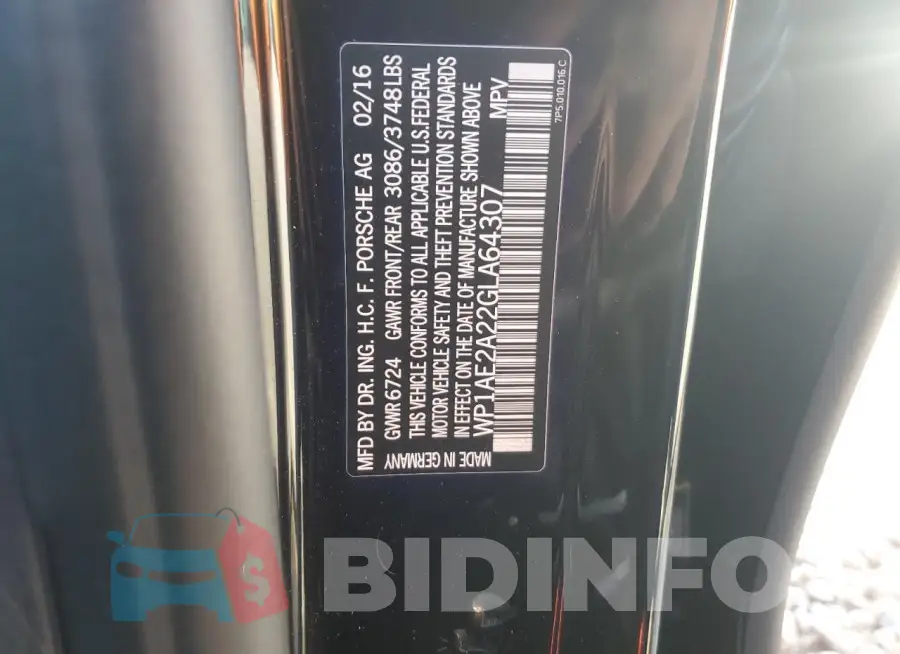 WP1AE2A22GLA64307 Photo# 12