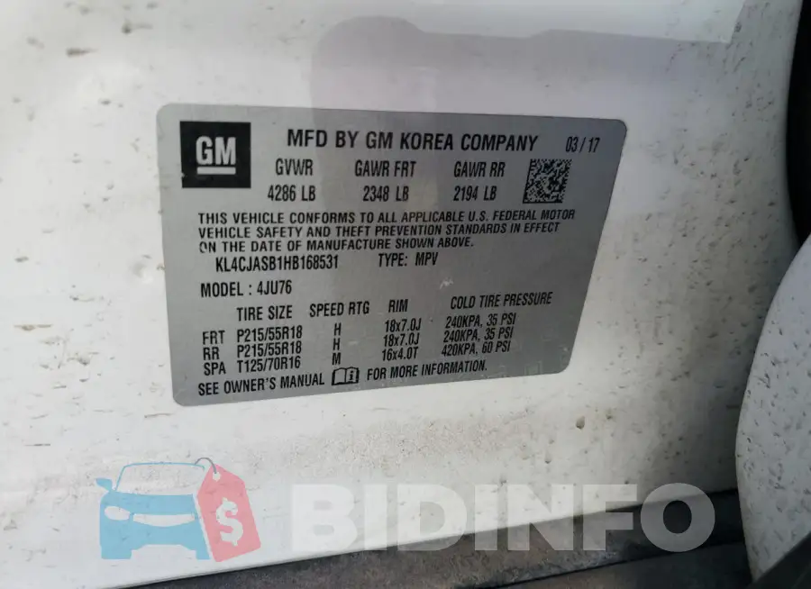 KL4CJASB1HB168531 Photo# 13